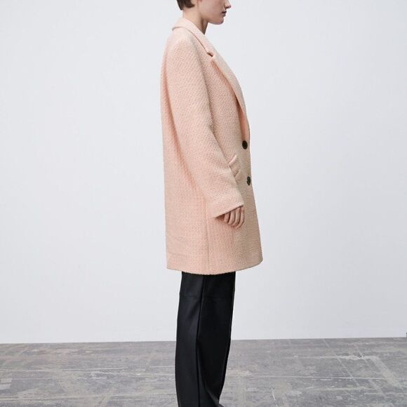 ZARA TEXTURED COAT COTTON BLEND NEW - Picture 3 of 7